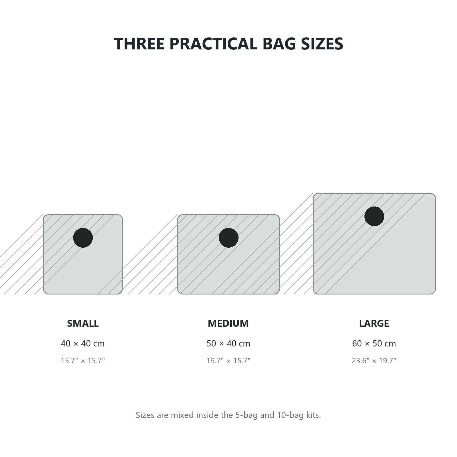 Vacuum storage bag size guide for small medium and large bags