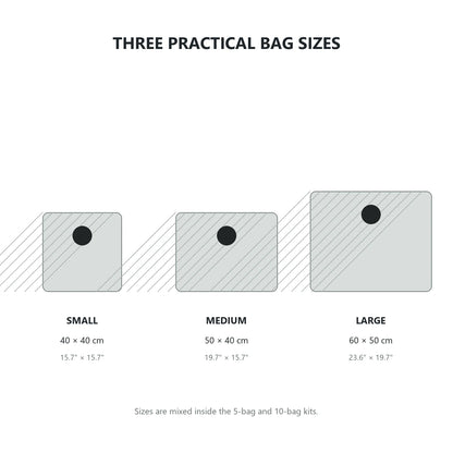 Vacuum storage bag size guide for small medium and large bags