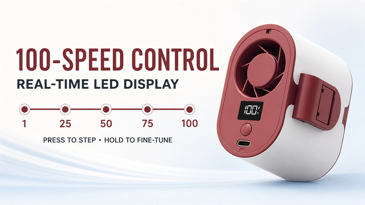 4-in-1 Rechargeable Waist Fan with 100-Speed Control