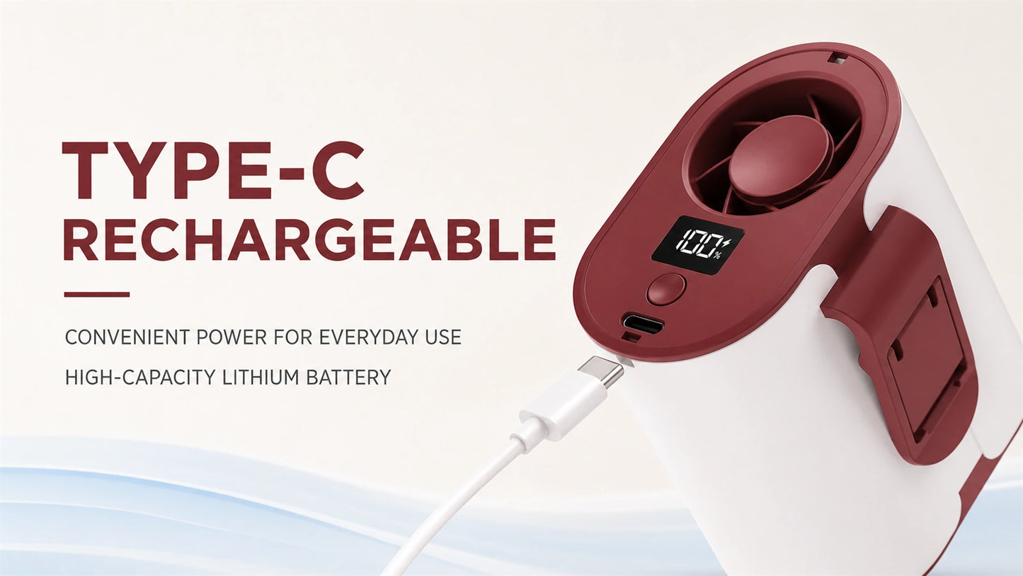 4-in-1 Rechargeable Waist Fan with 100-Speed Control