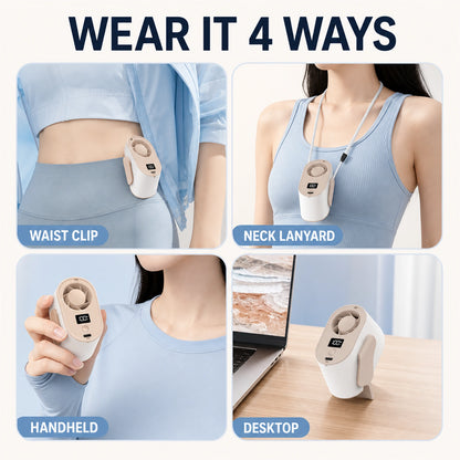 4-in-1 Rechargeable Waist Fan with 100-Speed Control