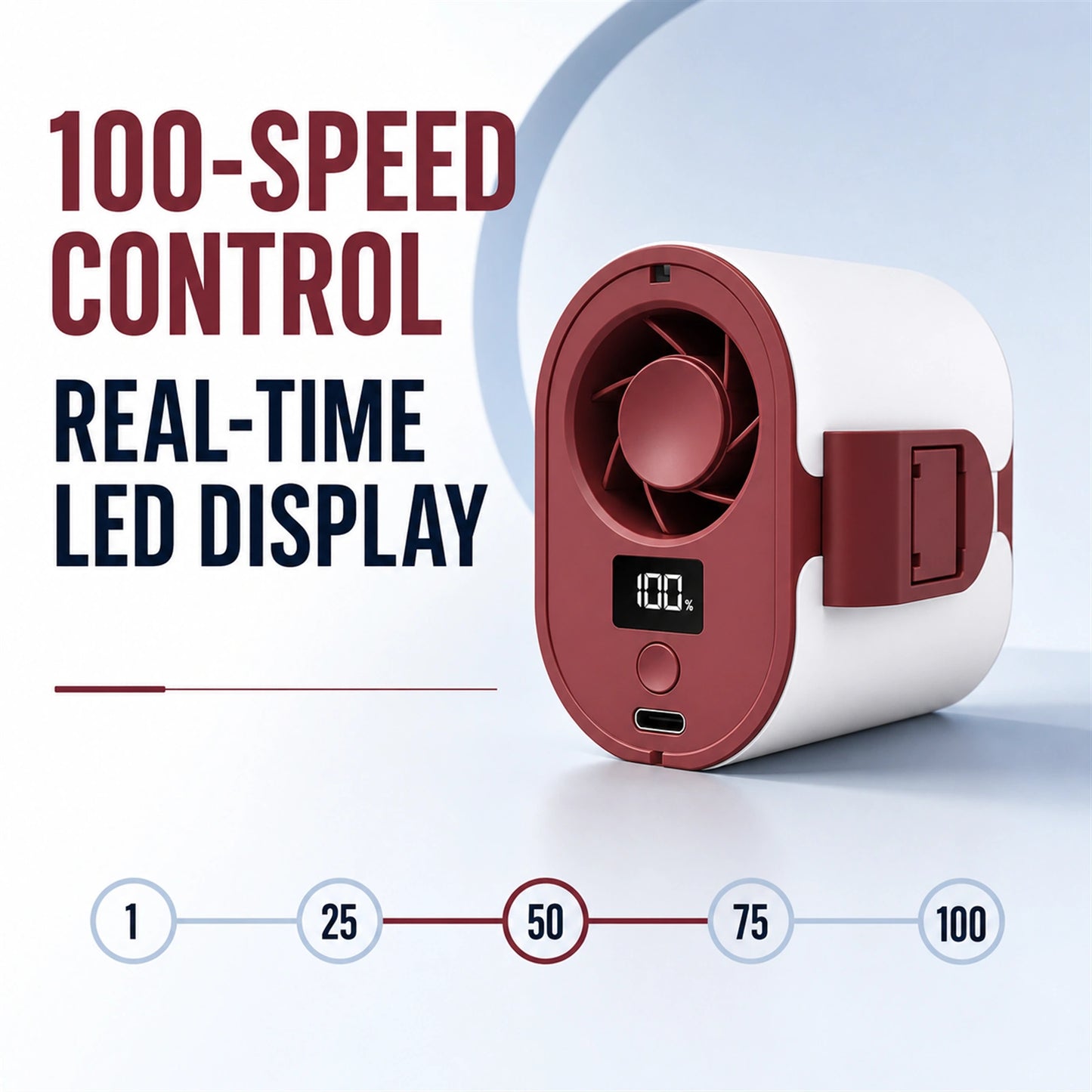 4-in-1 Rechargeable Waist Fan with 100-Speed Control