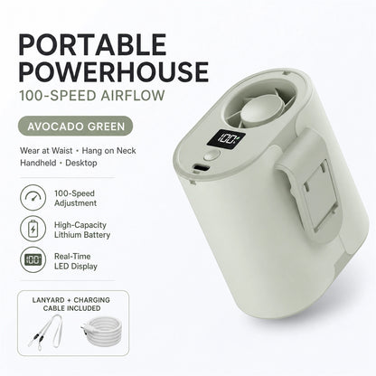 4-in-1 Rechargeable Waist Fan with 100-Speed Control
