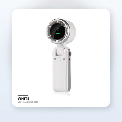 N607 Foldable Handheld Turbo Fan with Digital Display – 5 Speeds