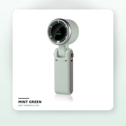 N607 Foldable Handheld Turbo Fan with Digital Display – 5 Speeds